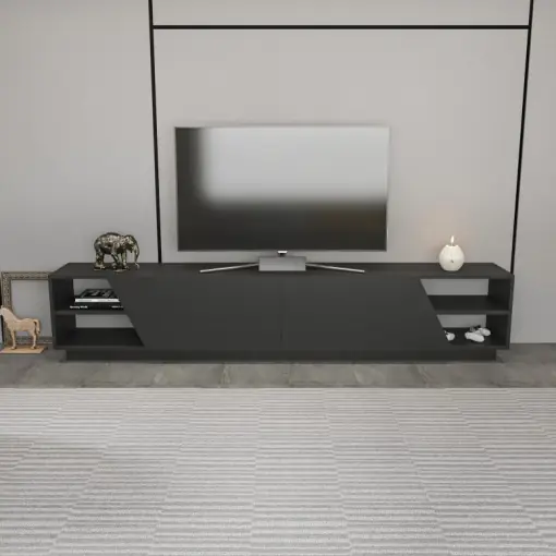 Ultima șansă Comoda TV Salvador, Model Rhodes, 240x47.4x37.1 cm, Antracit