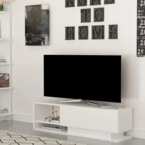 Comoda TV Salvador, Model Damla, 120x35x31.8 cm, Alb Preț redus