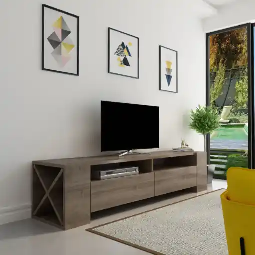 Cumpără online Comoda TV Salvador, Model Sosruko, 155x35x35 cm, Nuc
