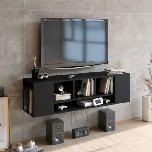 Comoda TV Salvador, Model Paldi, 135x39x35.2 cm, Negru Preferatul clienților
