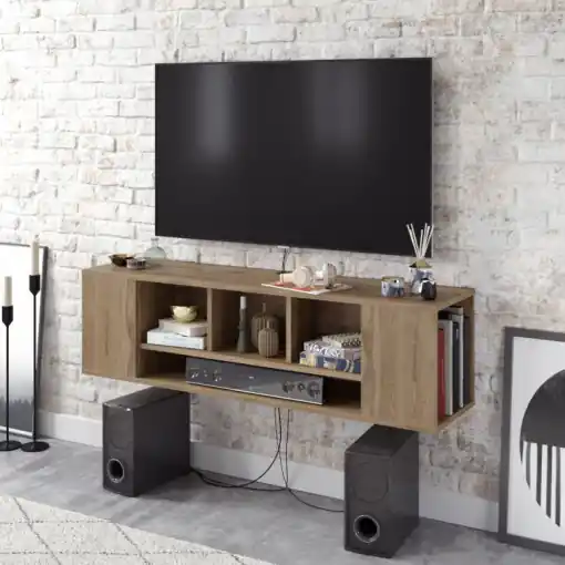 Comoda TV Salvador, Model Paldi, 135x39x35.2 cm, Nuc Bestseller