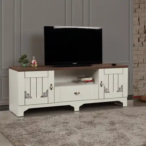 Ultima șansă Comoda TV Salvador, Model Gazel, 140x52x41 cm, Alb