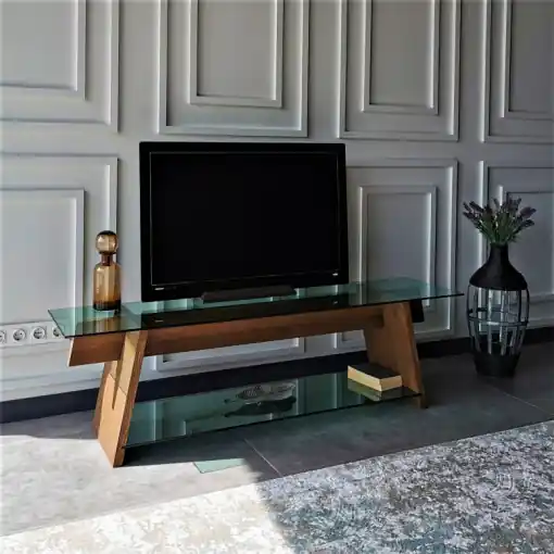 Comoda TV Salvador, Model TV202, 158x45x40 cm, Stejar Preferatul clienților