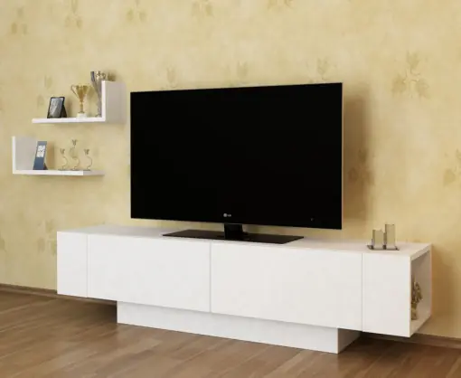 Preț redus Comoda TV Salvador, Model Ekol, 150x40x31.5 cm, Alb
