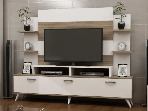 Comandă acum Comoda TV Diana - Alb, Walnut
