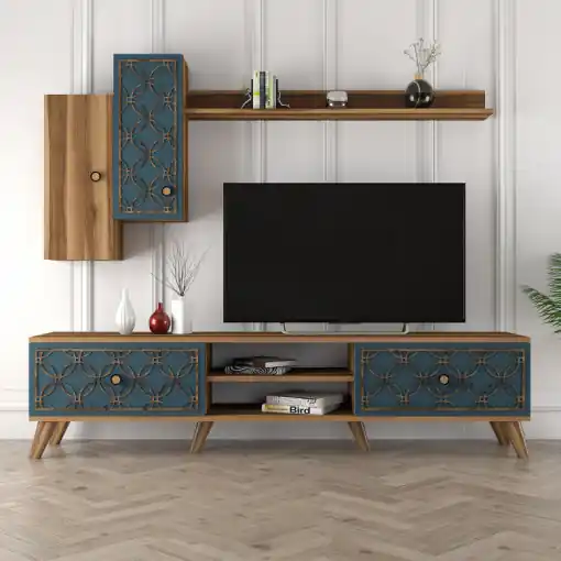 Chilipir Comoda TV Class S - Walnut, Chalcedony