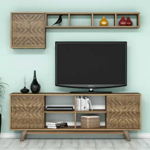 Comoda TV İnci - Walnut Plată securizată