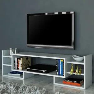 Cel mai vândut Comoda TV Salvador, Model Sema, 115x38.2x29.6 cm, Alb