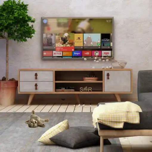 Comoda TV Salvador, Model Seva, 120x53x40 cm, Stejar/Gri Cumpără acum