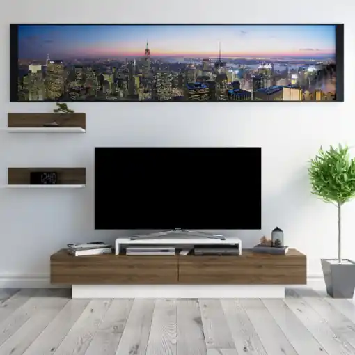 Vezi acum Comoda TV Lusi - Alb, Walnut