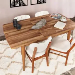 Calitate înaltă Masa Extensibila Model Samara, 130-160x80x79 cm, Nuc