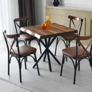 Masa Model Kellan, 80x80x75 cm, Nuc/Negru Noutate