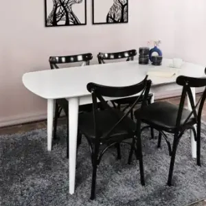 Preț mic Masa Extensibila Model Berkley, 130-160x80x75 cm, Alb
