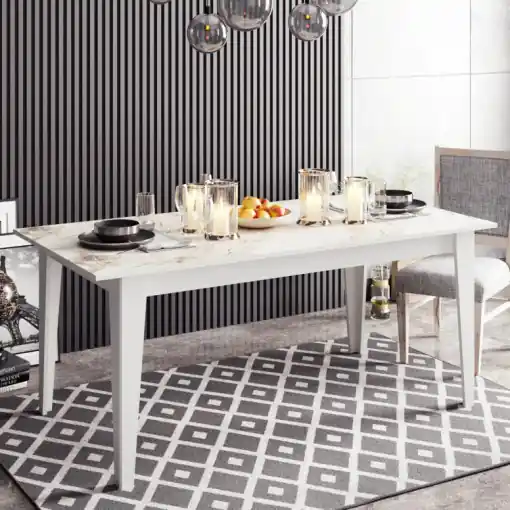 Livrare rapidă Masa Model Genesis, 180x90x76.8 cm, Alb