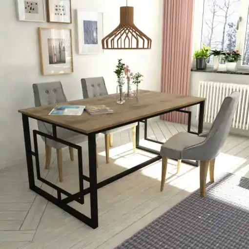 Livrare rapidă Masa Model Kira, 160x90x76 cm, Stejar/Negru