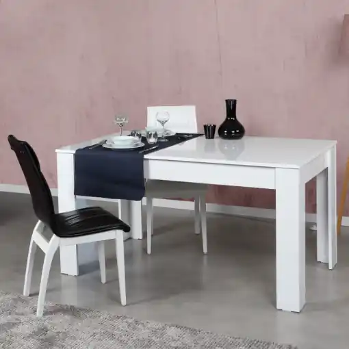 Masa Extensibila Model Korbin, 130-170x80x78 cm, Alb lucios Cel mai vândut
