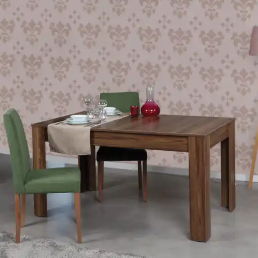 Plată securizată Masa Extensibila Model Korbin, 130-170x80x78 cm, Nuc