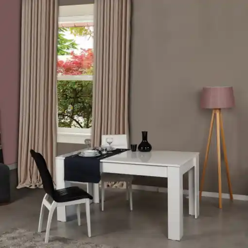 Masa Extensibila Model Harlee, 150-170x90x78 cm, Alb lucios Ofertă de sezon