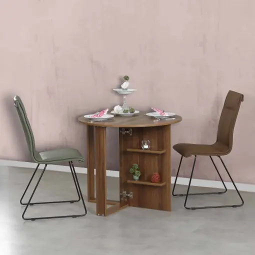Calitate înaltă Masa Pliabila Model Melody, 90x45x77 cm, Nuc