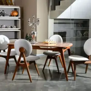 Set Masa si Scaune 5 Piese Touch Wooden - Crem Ofertă de sezon