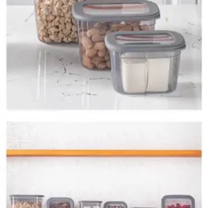 Set 3 cutii de depozitare alimente FOLYBNM-0278, Antracit Popular
