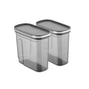 Set 2 cutii de depozitare alimente FOLYBNM-0674, Antracit Ofertă limitată