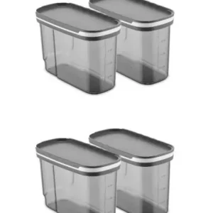 Comandă acum Set 4 cutii de depozitare alimente BNMKUCUKERZAK4, Antracit