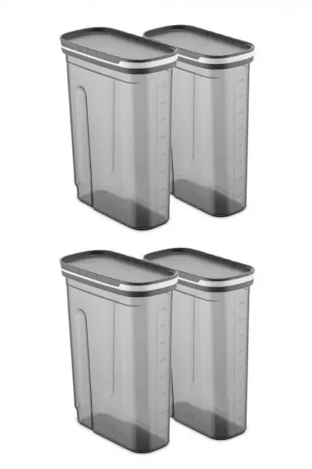 Nu rata Set 4 cutii de depozitare alimente FOLYBNM-0674, Antracit