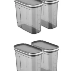 Set 4 cutii de depozitare alimente FOLYBNM-0650, Antracit Mai ieftin