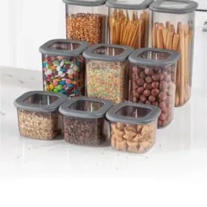 Noutate Set 9 cutii de depozitare alimente BNM9LU, Antracit