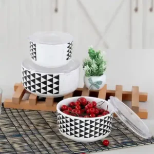Cumpără online Set 6 cutii de depozitare alimente Trigon Storage Box 12/14/16 cm 3 Pieces, Alb Negru