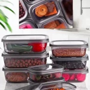 Reduceri Set 9 cutii de depozitare alimente Lot-9, Multicolor