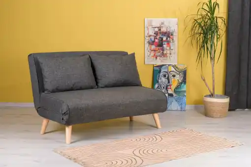 Canapea 2 locuri Folde, Gri inchis Retur gratuit