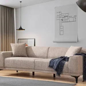 Disponibil imediat Canapea 3 locuri Petra, Cafeniu