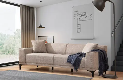Disponibil imediat Canapea 3 locuri Petra, Cafeniu