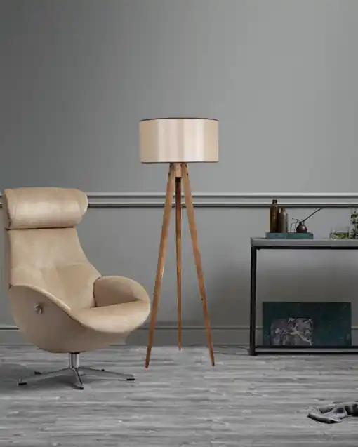 Lampadar Tripod Yanık Lambader Silindir 15-3 Abajurlu Maro Cumpără online
