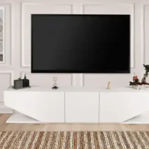 Comoda TV Salvador, Model İnci, 180x40x30 cm, Alb Ofertă limitată