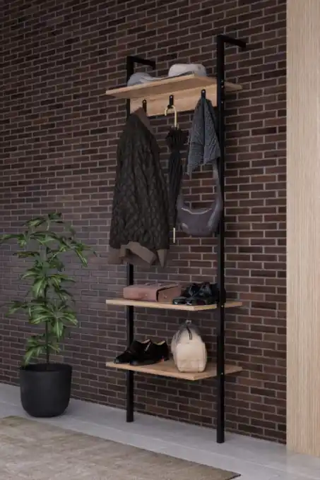 Dulap pentru hol Model P6-, Negru, 54x26x180 cm Bestseller