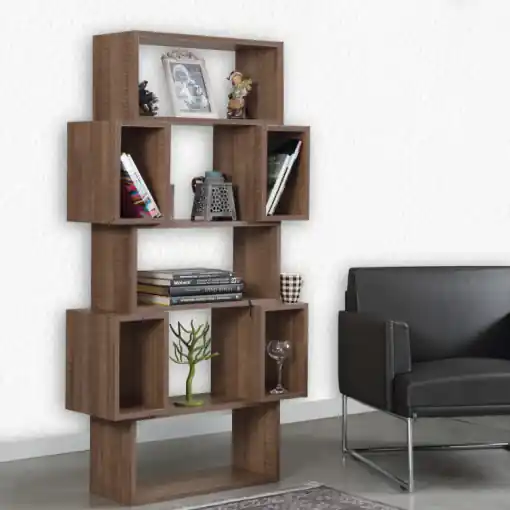 Raft pentru Carti Model Ella, Stejar inchis Reducere specială