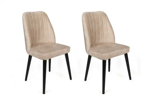 Cumpără online Set 2 scaune Model Alfa, Crem/Negru, 50x49x90 cm