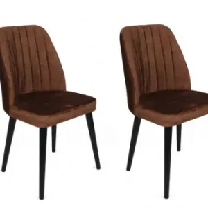 Set 2 scaune Model Alfa-436, Maro/Negru, 50x49x90 cm Cumpără acum