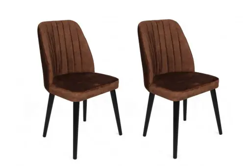 Set 2 scaune Model Alfa-436, Maro/Negru, 50x49x90 cm Cumpără acum