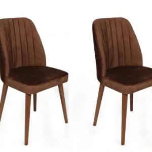 Disponibil imediat Set 2 scaune Model Alfa-466, Maro/Nuc, 50x49x90 cm