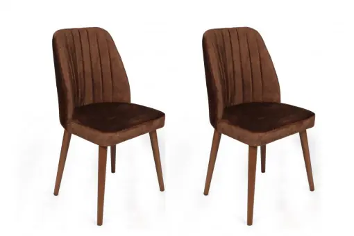 Disponibil imediat Set 2 scaune Model Alfa-466, Maro/Nuc, 50x49x90 cm