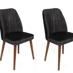 Ofertă specială Set 2 scaune Model Alfa-467, Antracit/Nuc, 50x49x90 cm