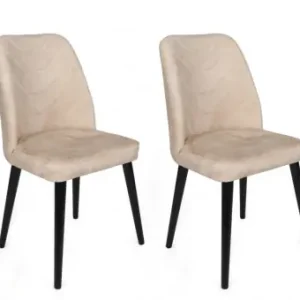 Premium Set 2 scaune Model Dallas-520, Bej/Negru, 50x49x90 cm
