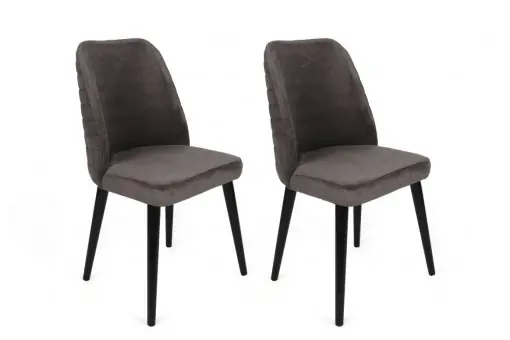 Premium Set 2 scaune Model Tutku-301, Antracit/Negru, 50x49x90 cm