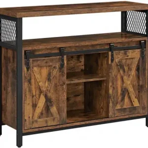 Cel mai bun preț Comoda Model Judah, Maro rustic/Negru, 100x33x80 cm