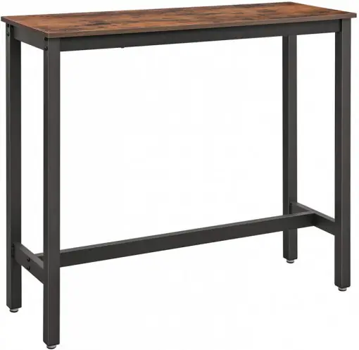 Reducere de preț Masa Bar Model Cade, 120x40x100 cm, Maro Rustic/Negru