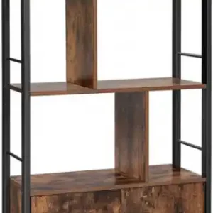 Biblioteca Vasagle, Model Armando, 74x30x154,5 cm, Maro Rustic/Negru Doar azi